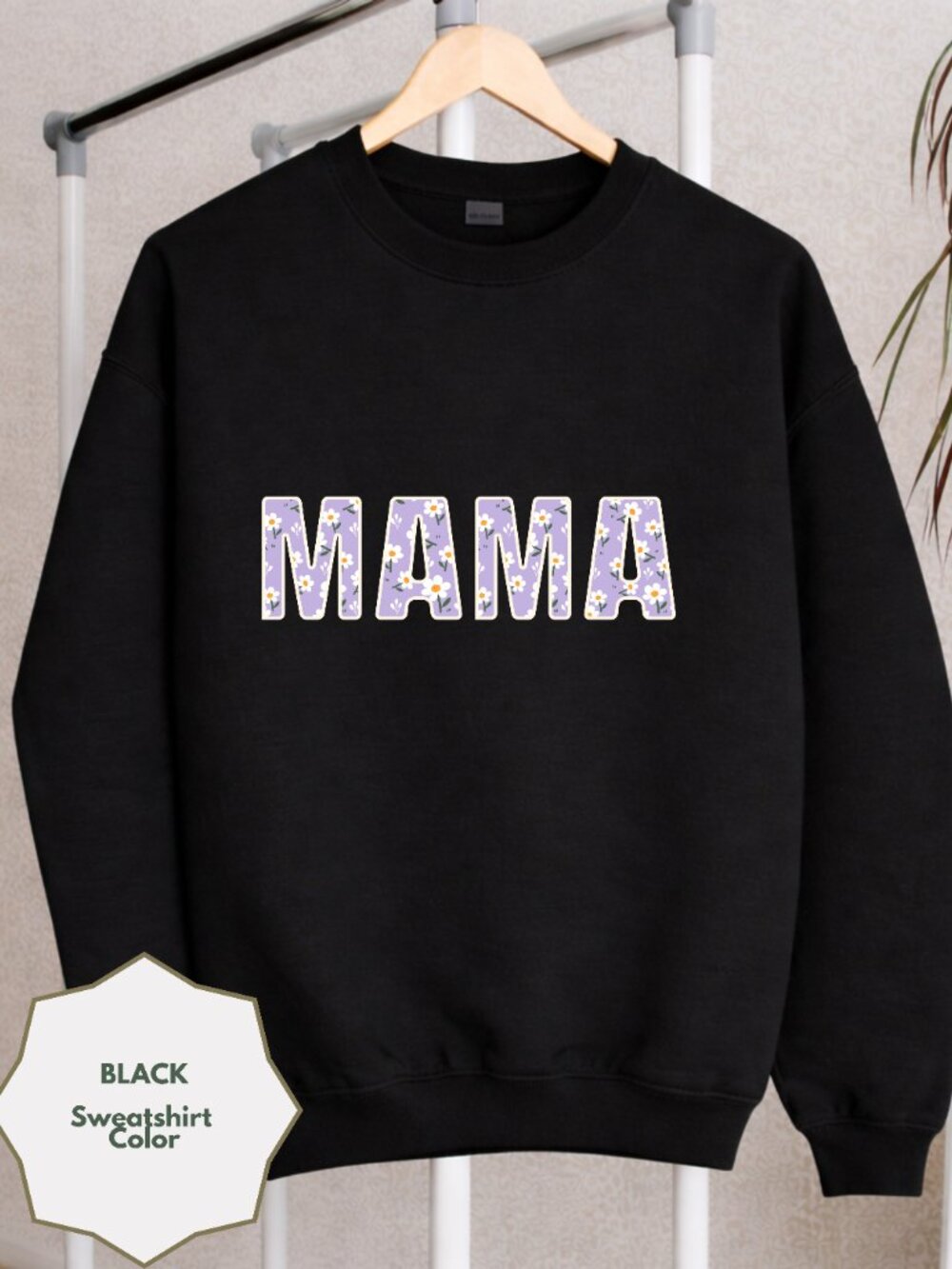 Custom Floral Sweatshirt Personalized Cozy Crewneck Cute Aesthetic Gift for Mom